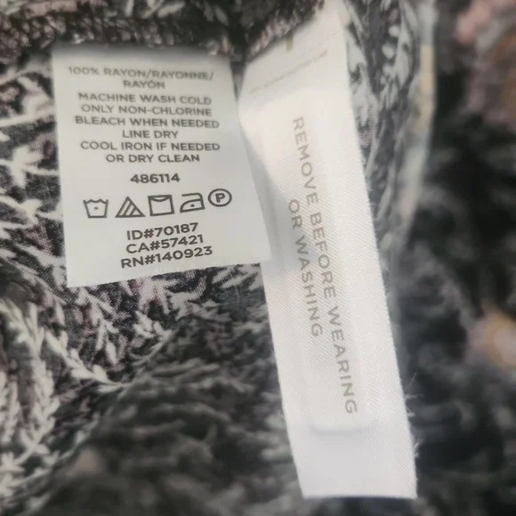 LOFT Black and Pink Floral Long Sleeve Trimmee Dress Small - Picture 6 of 7